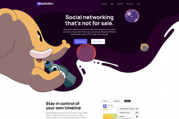 Lancé en 2016 par Eugène Rochko, le réseau social Mastodon a connu un regain d'activité ces dernières semaines après la fuite de plusieurs utilisateurs de Twitter. (Crédit : Mastodon)